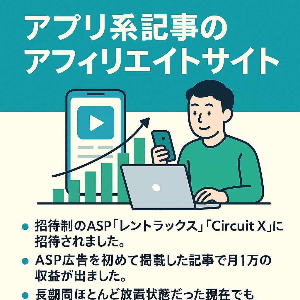 7/15締め切り【スピード重視！価格交渉OK！】過去に月4万PV越えの実績有り！今年の4月に収益、月1万円を初達成！主にアプリ系の記事を掲載しているアフィリエイトサイト