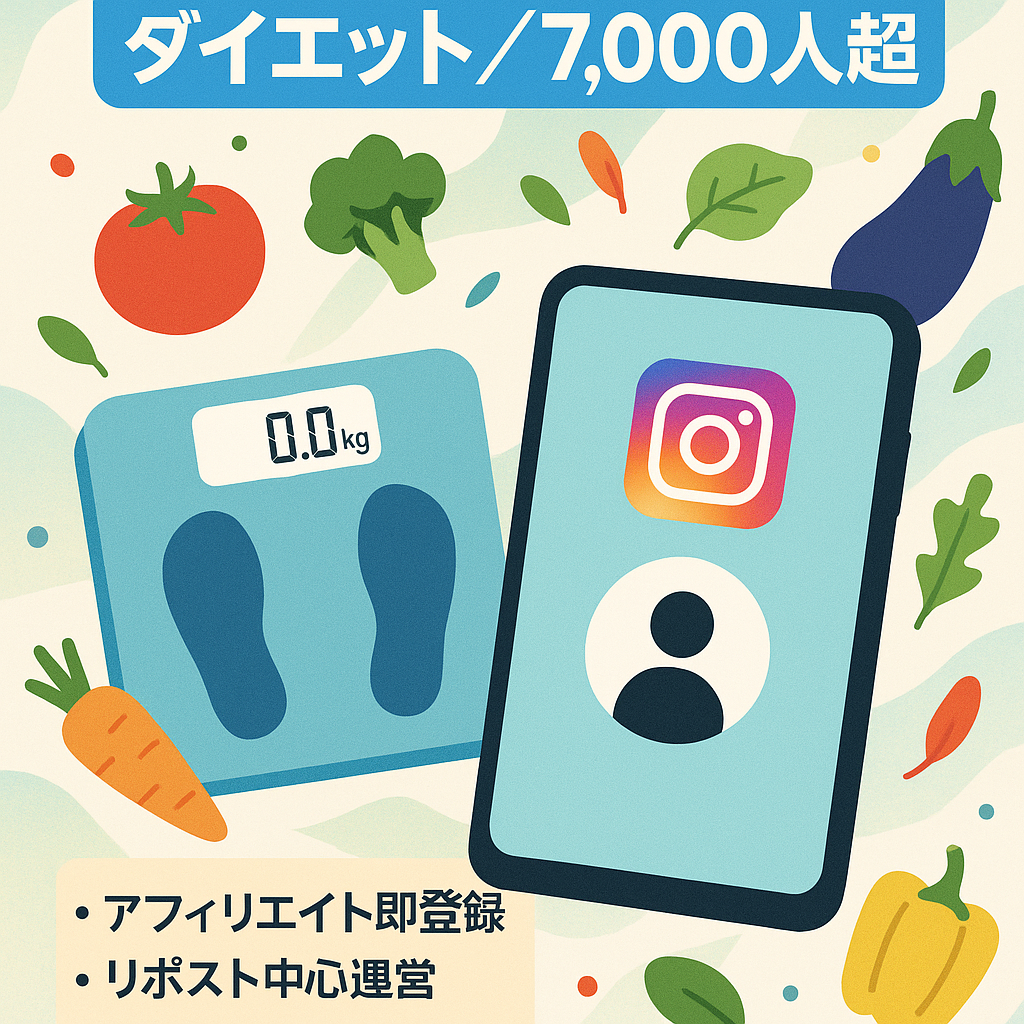 【インスタグラムフォロワー7,000人以上】ダイエット系アカウント【リポスト運用】
