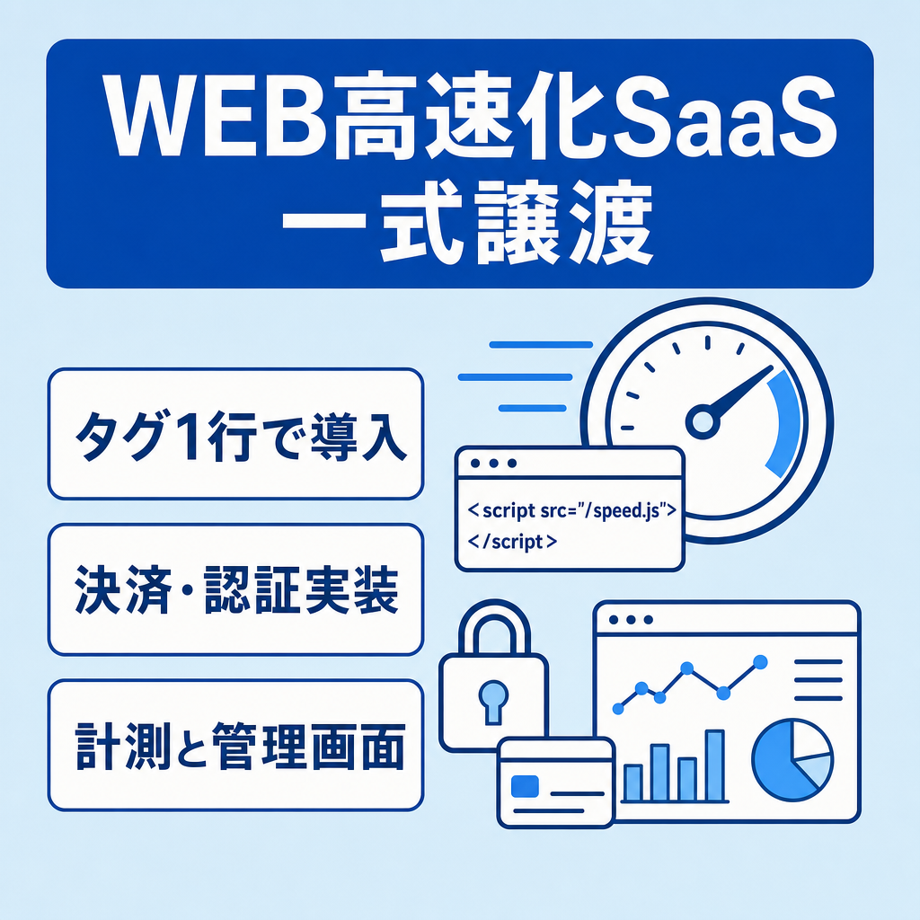 【SaaS】タグ1行で導入できるWEBサイト高速化サービス｜Stripe決済・google認証・計測ダッシュボード実装済み