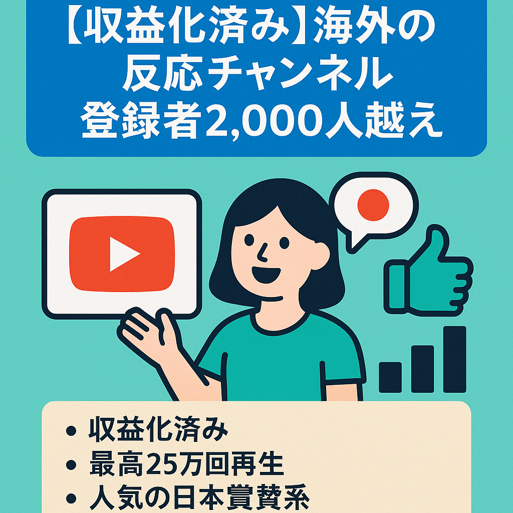 【収益化済み】海外の反応を取り扱ったチャンネル【登録者2,000人越え】