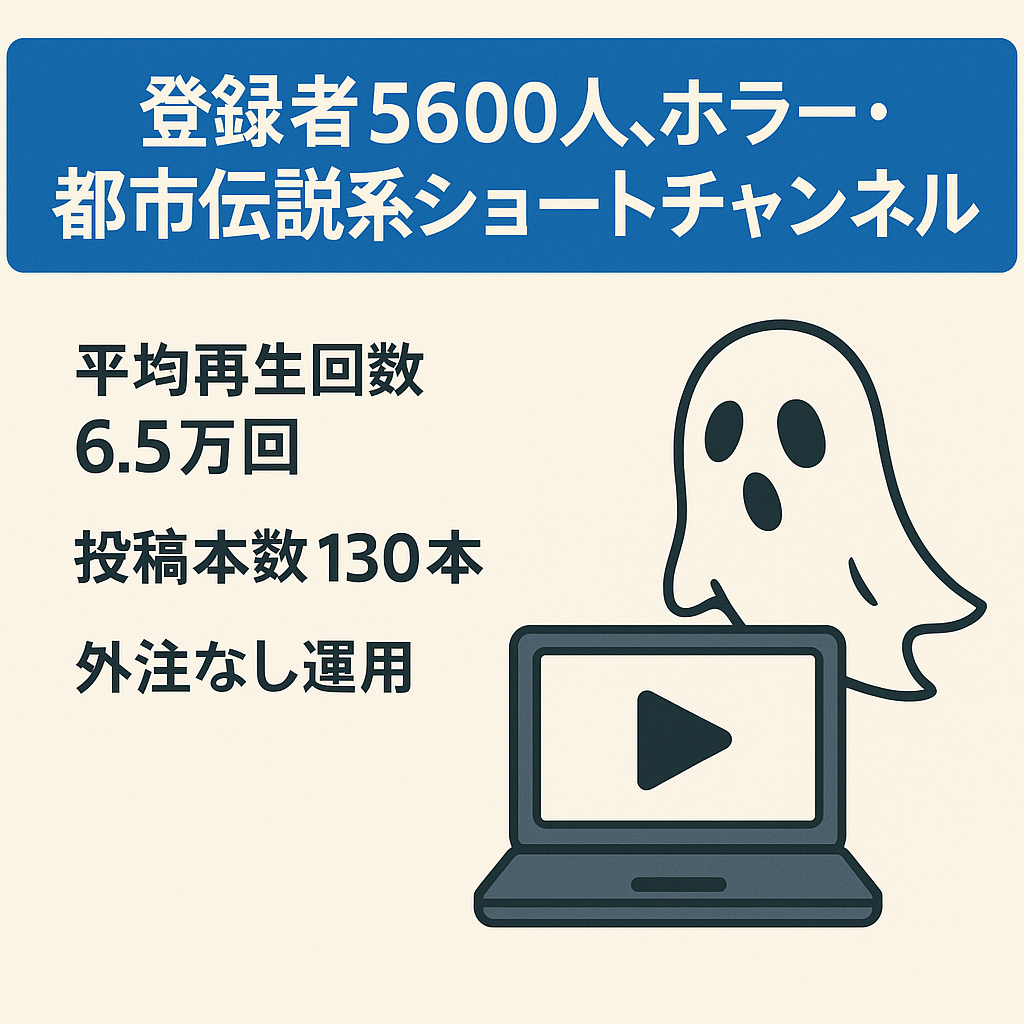 登録者5600人、ホラー・都市伝説系ショートチャンネル