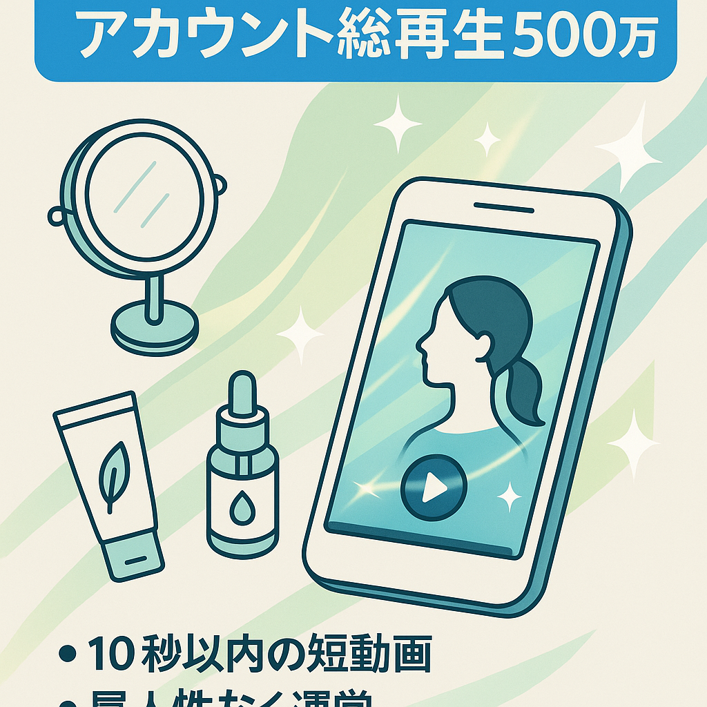 【TikTok月利20万以上】総再生数500万回越えの美容アカウント　属人性なし