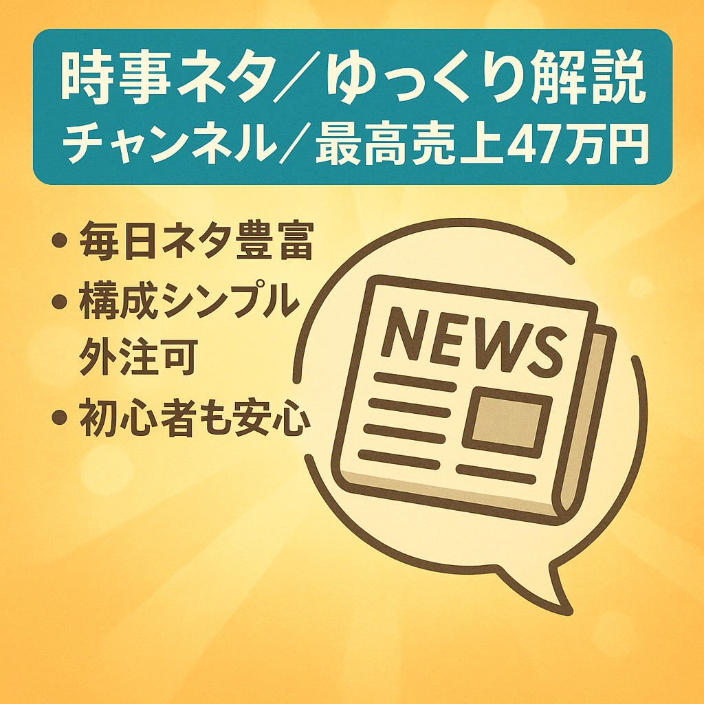 【月間最高売上47万円】時事ネタ系ゆっくり解説チャンネル【登録者8000人】
