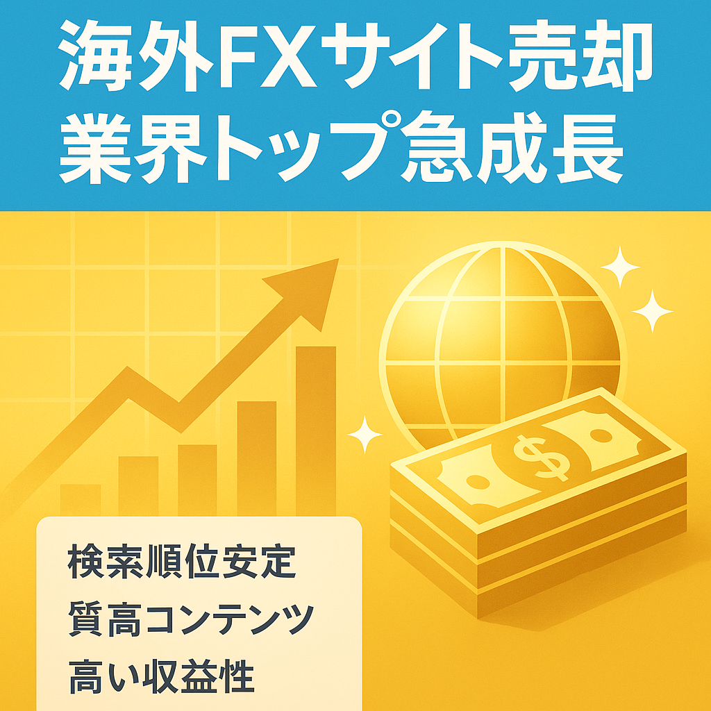 【業界トップ】たった1年弱で急成長した海外FXサイト売却案件【検索上位&右肩&収益性抜群】
