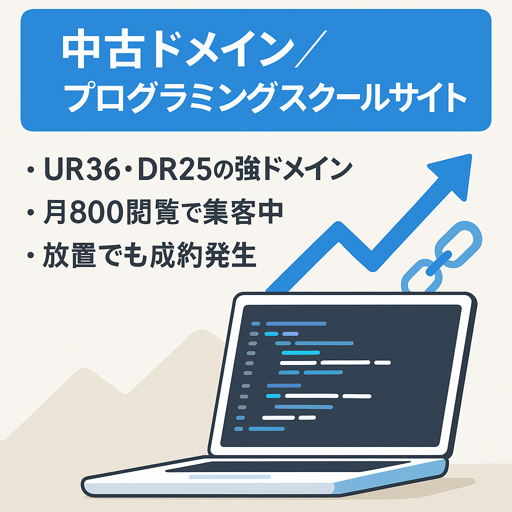 【放置UR36,DR25,被リンク842 月800~PV】商標プログラミングスクールサイト126記事！！