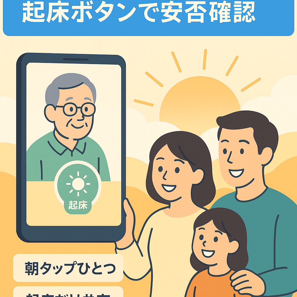 家族で、仲間で互いに見守り合う、まったく新しい【見守りアプリ】。「高齢者・独身者用」向け。