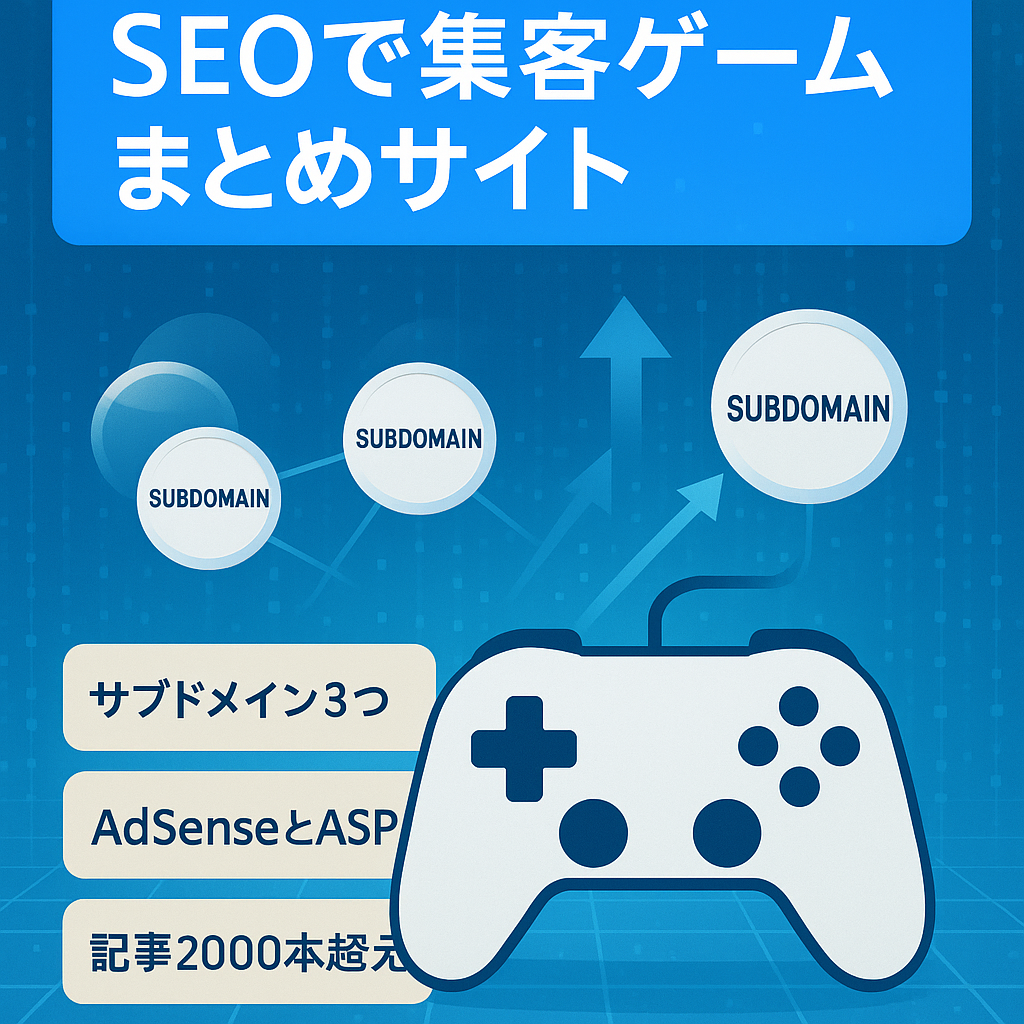 【サブドメイン複数付】SEOで集客ゲームまとめサイト