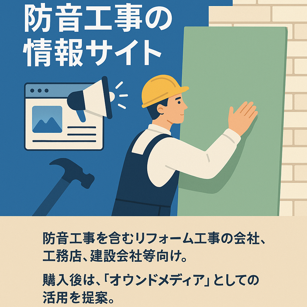 【ビジネス・成田空港エリア】工務店・リフォーム会社・建設会社向け　防音工事の情報サイト