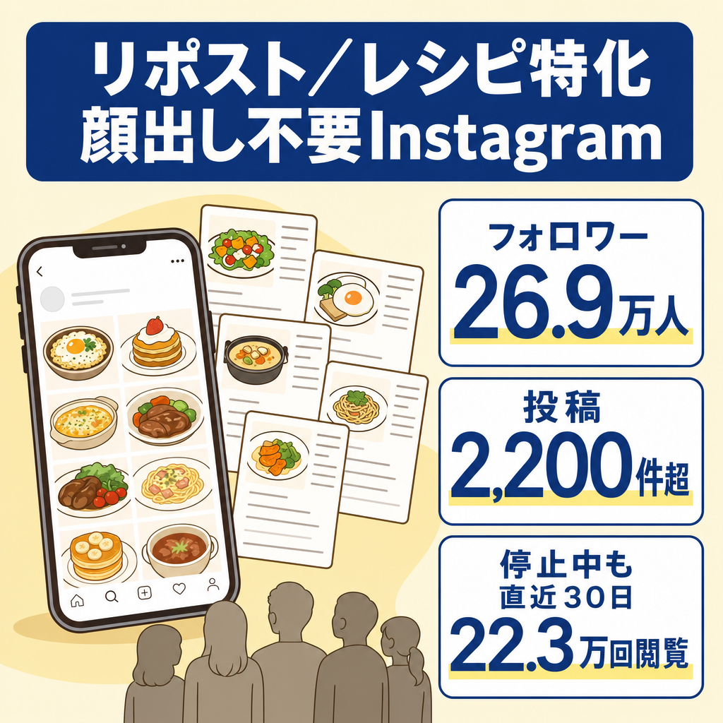 リポスト：【フォロワー26.9万人】レシピ特化｜顔出し不要の非属人型Instagram