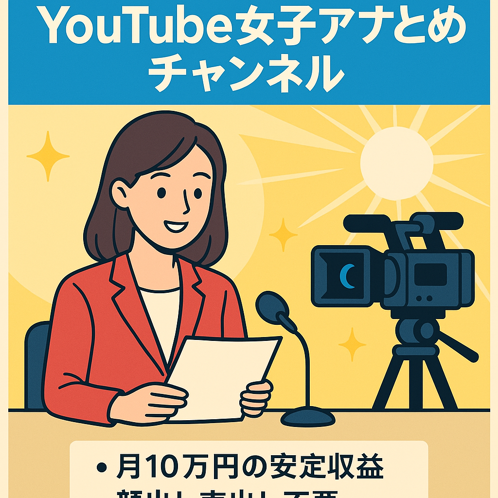 【安定月10万円収益】女子アナまとめチャンネル！顔出し声出しなし！即引き継ぎ可能！