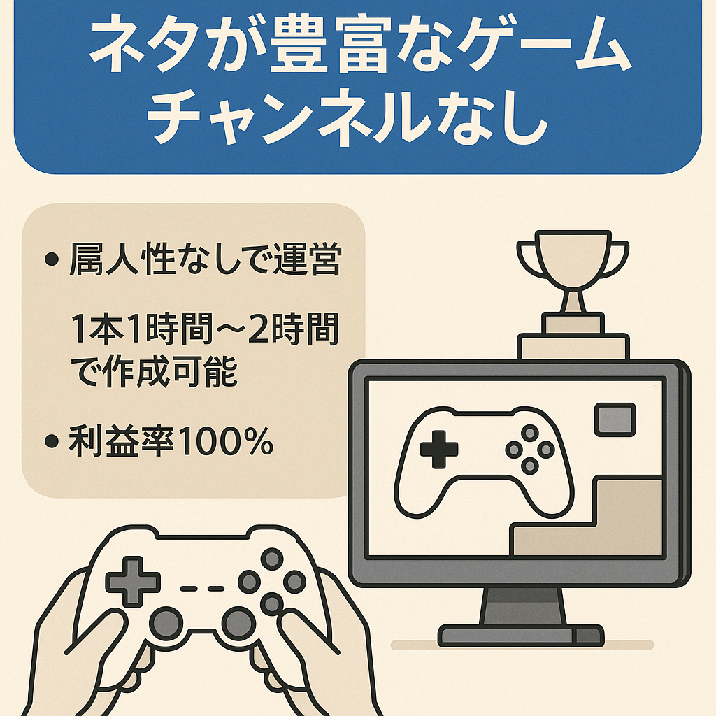 【登録者約9000人】ネタが豊富なゲームチャンネル　【顔出しなし/属人性なし】