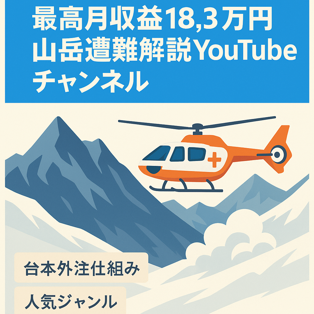 【最高月収益183,256円/登録者4900人】山岳遭難事故解説系YouTubeチャンネル