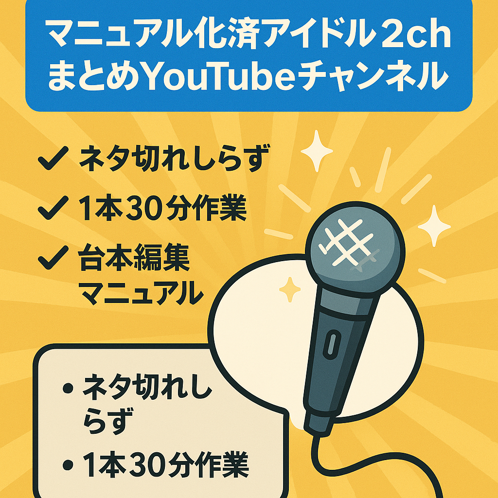 【マニュアル・仕組化】アイドルの2ch・5chまとめ系YouTubeチャンネル
