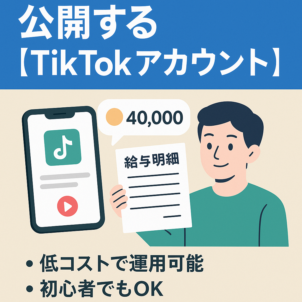 【TikTok広告収益月16万&フォロワー4万人！】給与明細を公開するTikTokアカウント/属人性なし