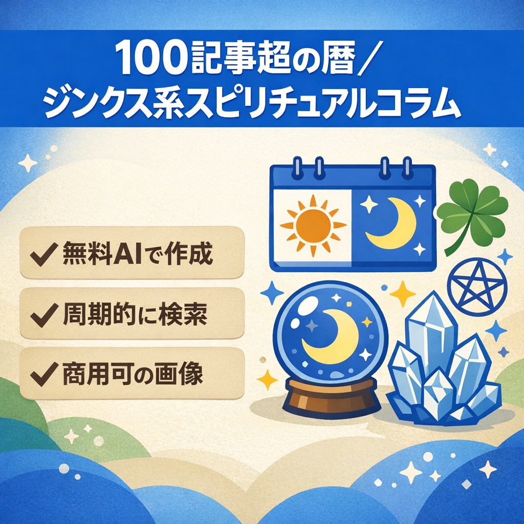 【育成向き・100記事以上】暦・ジンクスなどにまつわるスピリチュアル系コラム集【AI記事多め】