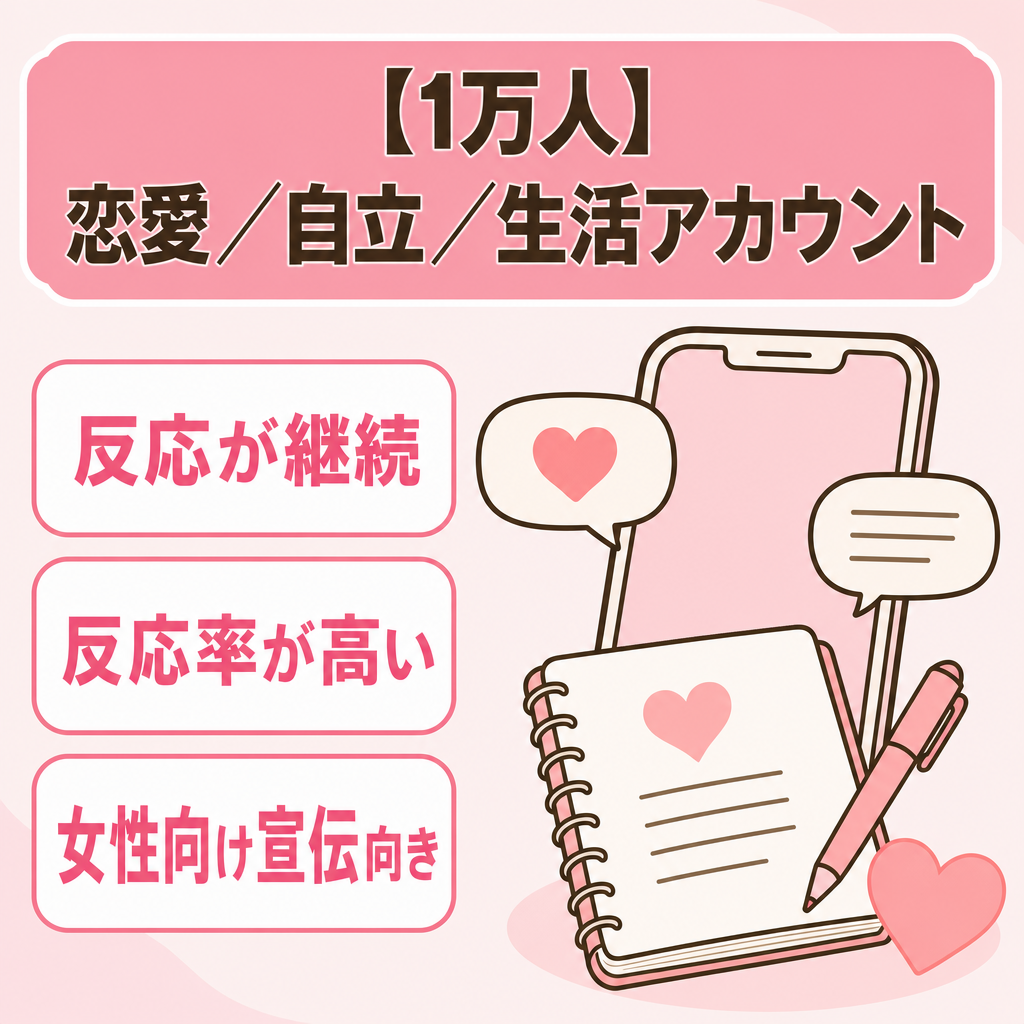 【1万人アカウント】恋愛・自立・ライフスタイル系｜女性フォロワー多数