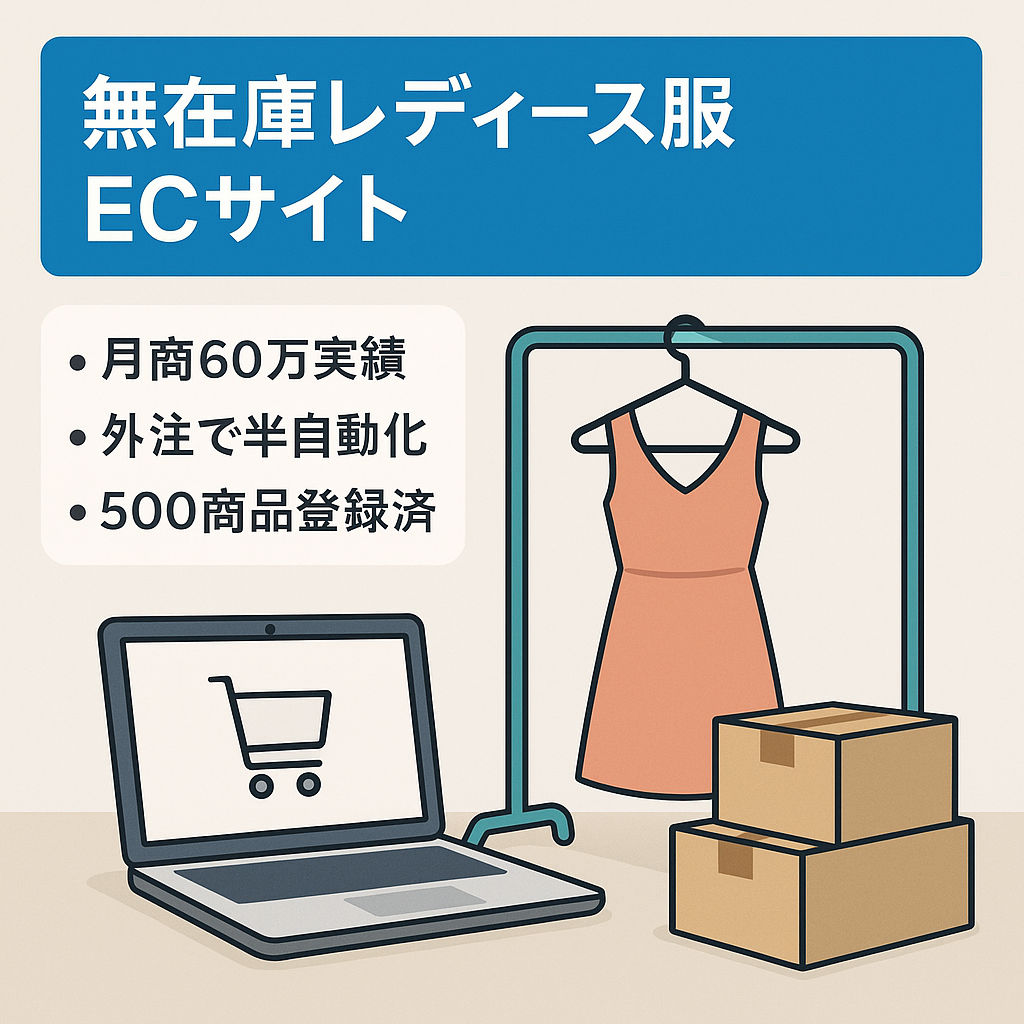 【過去月商60万・マニュアル提供有】無在庫レディースアパレル ファッションEC【在庫不要・1人運営可】
