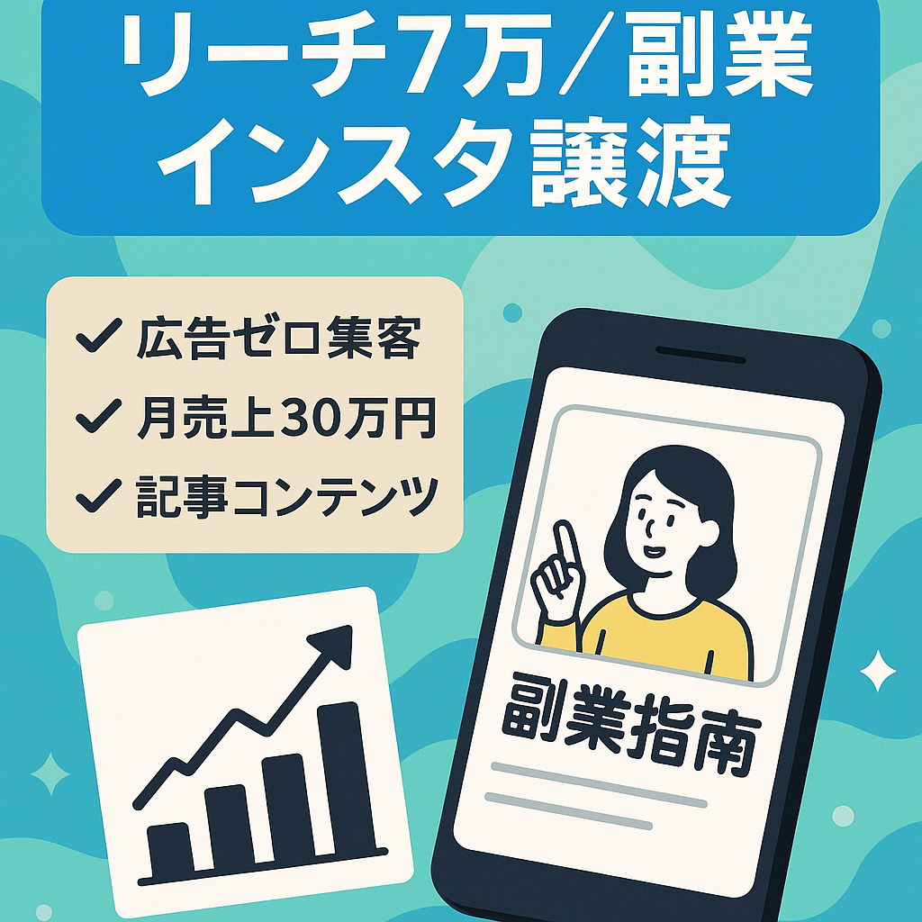 【広告無しで月間リーチ70000】副業系のインスタグラムアカウント