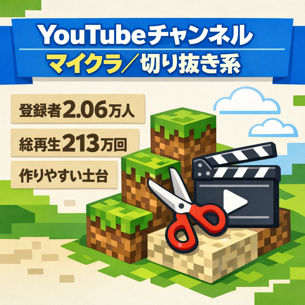 【チャンネル登録者2.06万】総再生回数213万回！youtube始めたい人におすすめ！マイクラ&切り抜き系