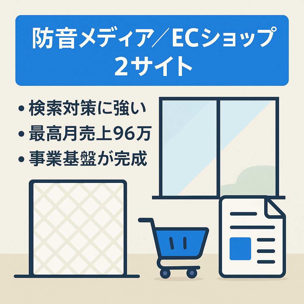 防音室の比較メディアサイトと防音グッズのECショップの2サイト