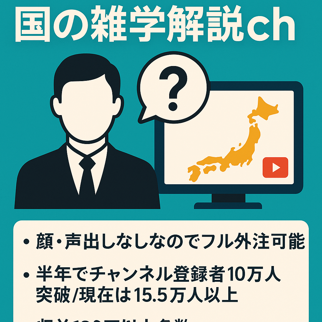 【登録者15万人〜】国の雑学解説ch/属人性0でフル外注運営！【外注費月10万円】