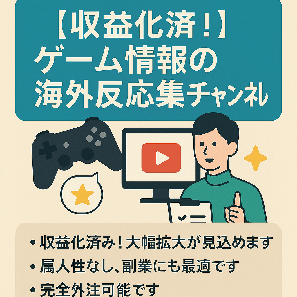 【収益化済！最高収益10万越え】ゲーム情報の海外反応集チャンネル