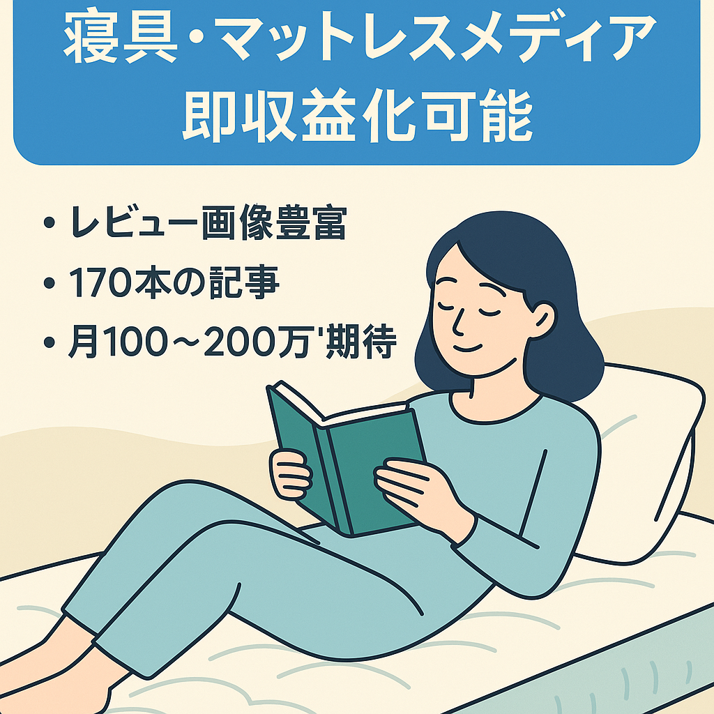 【高品質170記事】寝具・マットレスメディア｜即収益化可能