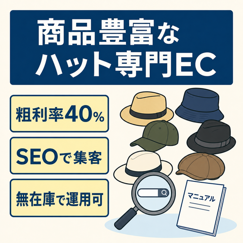 【粗利率40%】商品バリエーション豊富なハット専門EC