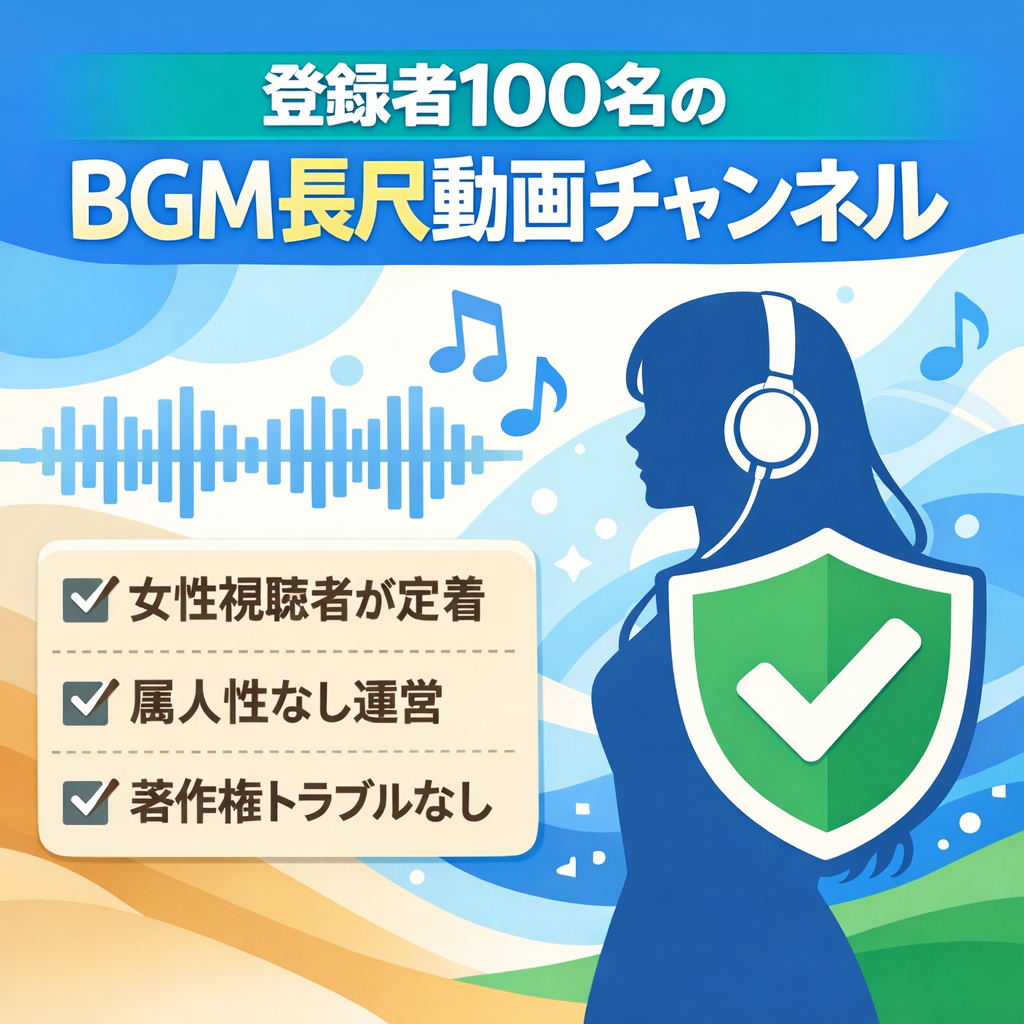 【登録者100名実績】20〜50代女性に届くBGM専門チャンネル｜長尺動画