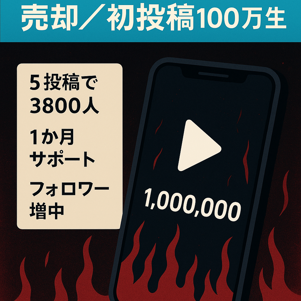 【tiktokホラー系チャンネル 初稿100万再生⤴︎ 】投稿5本でフォロワー3800人 1ヶ月間サポート