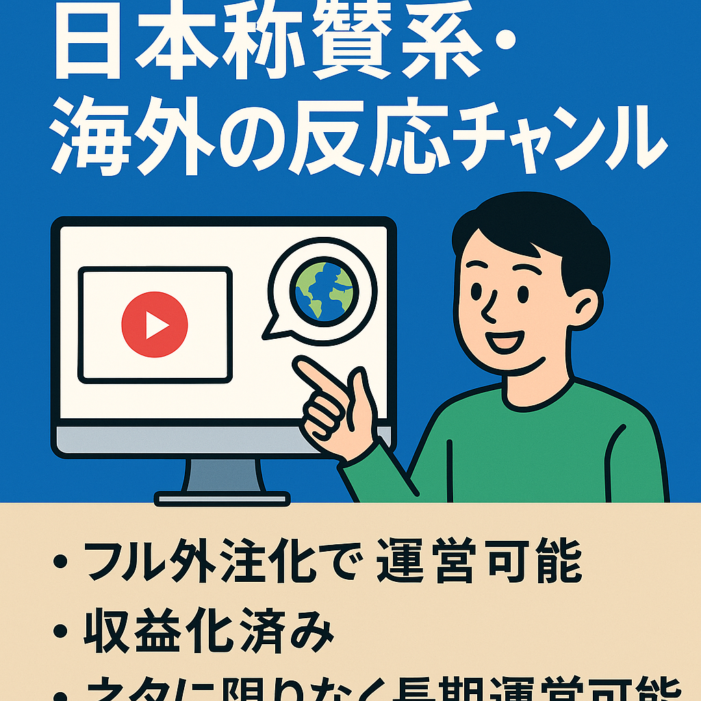 【登録者2000人超／収益化済】日本称賛系・海外の反応チャンネル【外注可能・非属人】