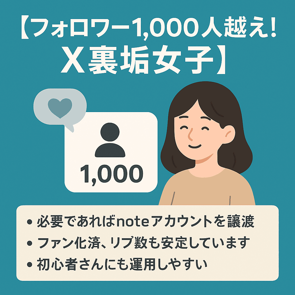 フォロワー1,000人越え！X（旧Twitter）裏垢女子】ファン化済/初心者