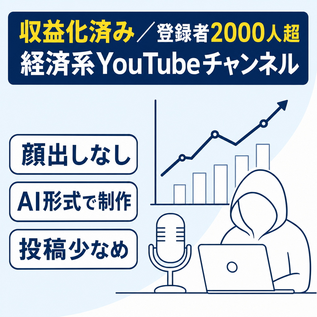 【収益化済み・登録者2000人超】人気の経済系YouTubeチャンネル／顔出しなし・非属人