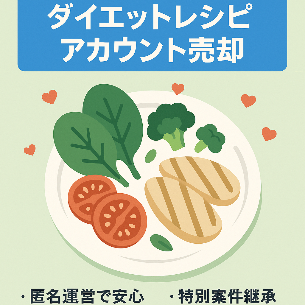 【総フォロワー40万人】ダイエットレシピに特化したアカウント売却!