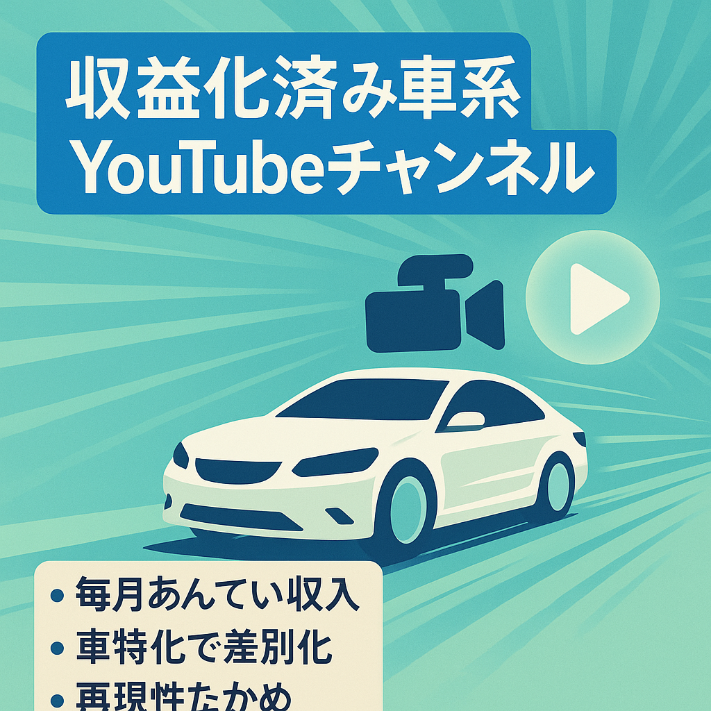 【収益化済み！！】車関係YOUTUBE　車関係に特化したチャンネル
