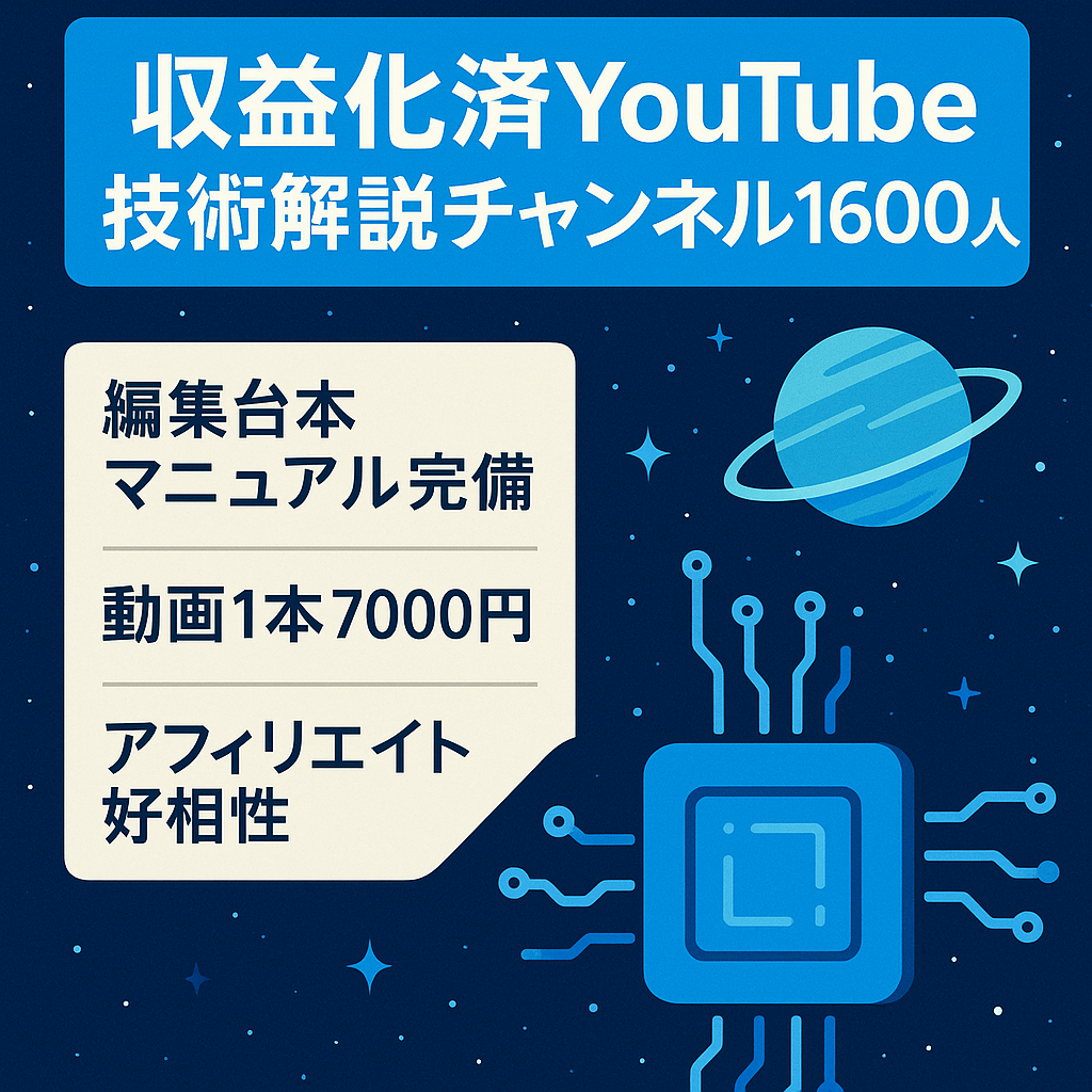 【収益化済み！1600人】技術解説(ITや宇宙など)のYouTube動画【フル外注可能】