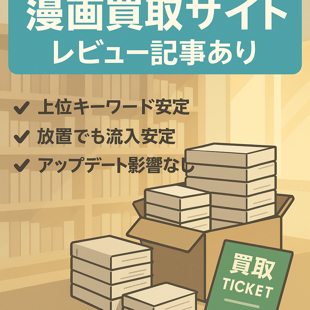 【レビュー記事も含む漫画買取に関する特化サイト】ほぼ放置状態でも安定して流入あり
