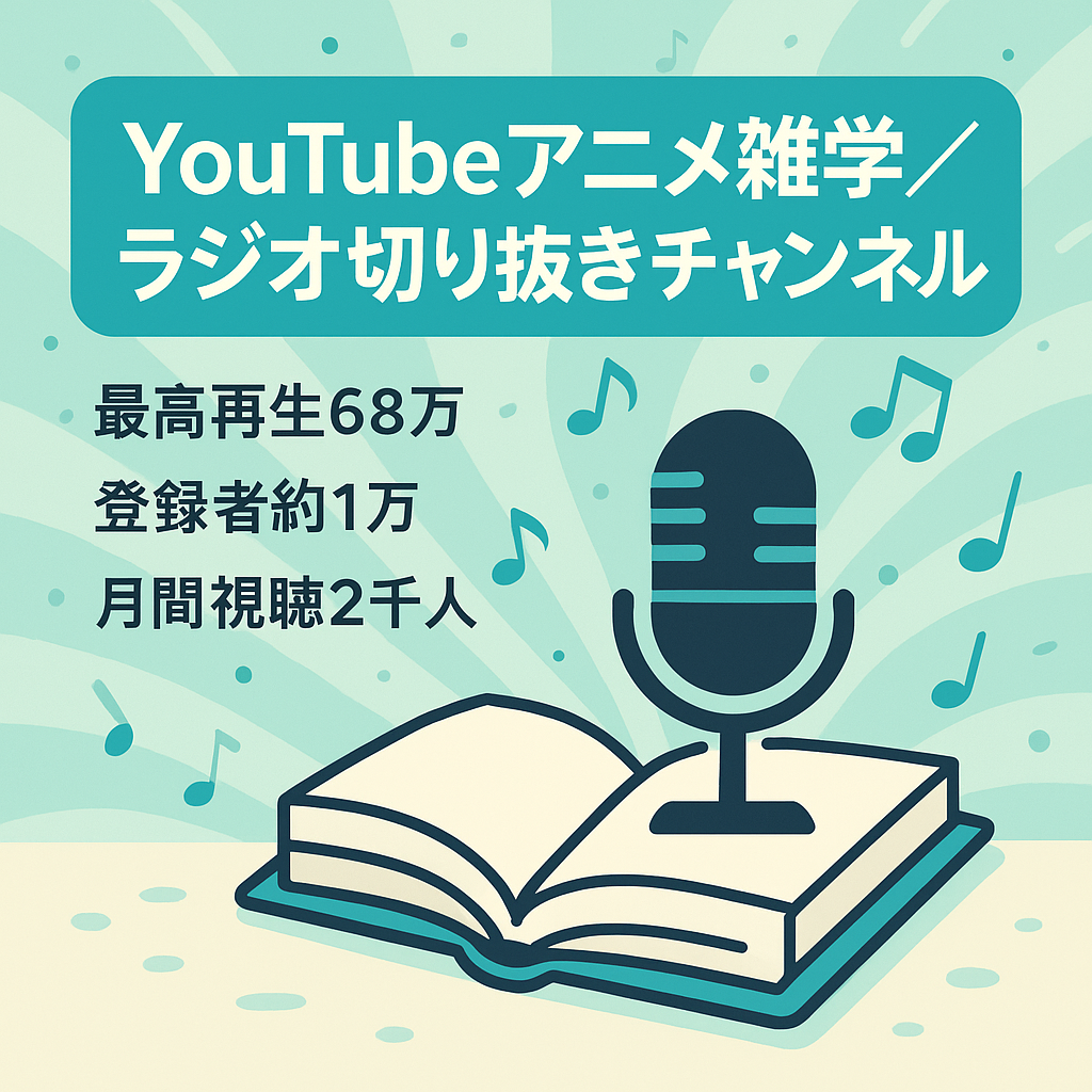 【即申請可能】アニメ雑学 + アニメラジオ切り抜きチャンネル！！登録者約1万人！