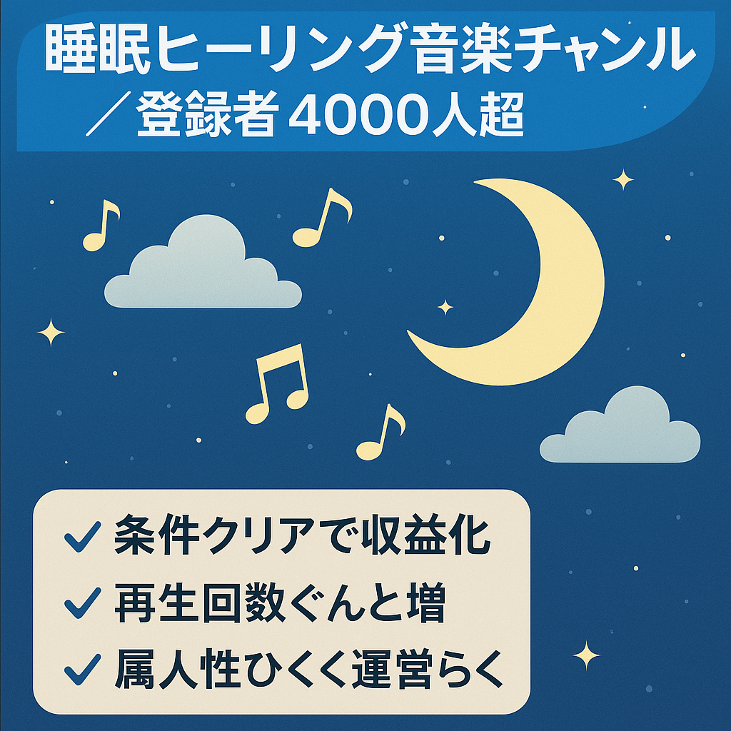 【チャンネル登録者4000人超】現在も伸び続けている睡眠系ヒーリング音楽チャンネル