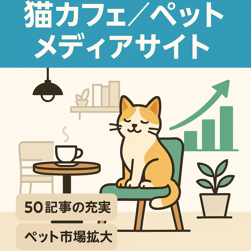【PV数右肩上がり】猫カフェを中心としたペットに関するメディアサイト
