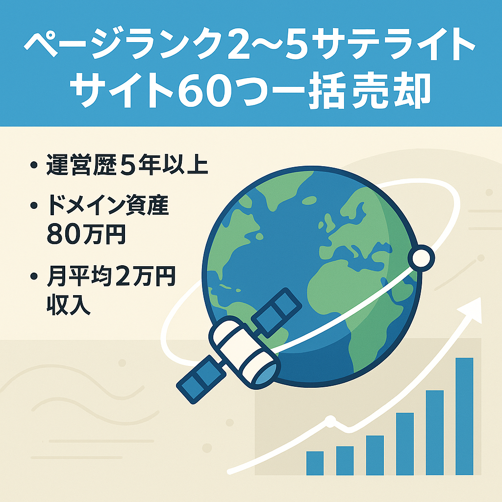 ページランク2・3・4・5サテライトサイト60つ一括売却