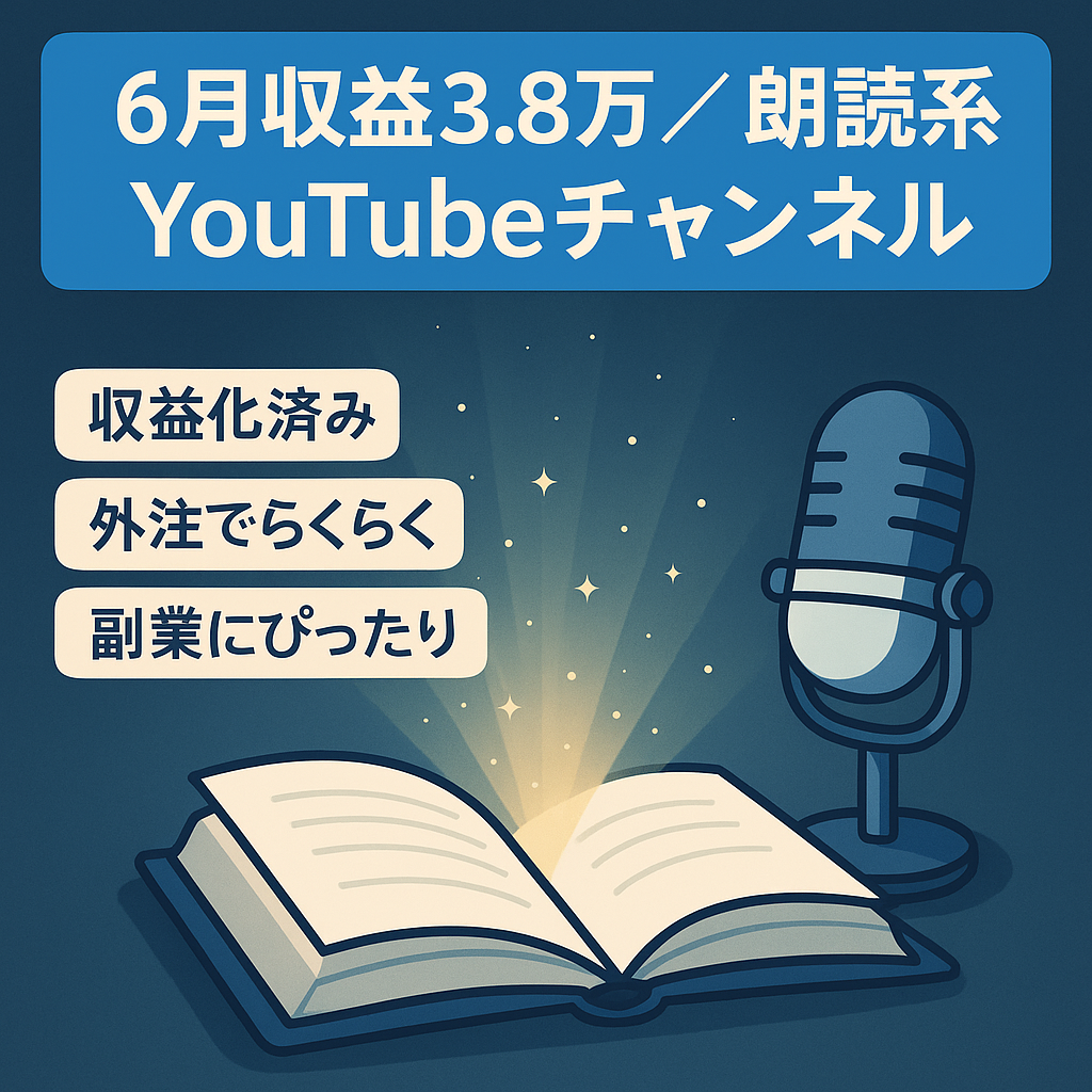 【6月収益3.8万円・収益化済みチャンネル】スカッとする話朗読系YouTubeチャンネルの譲渡【属人性なし・外注化可能】