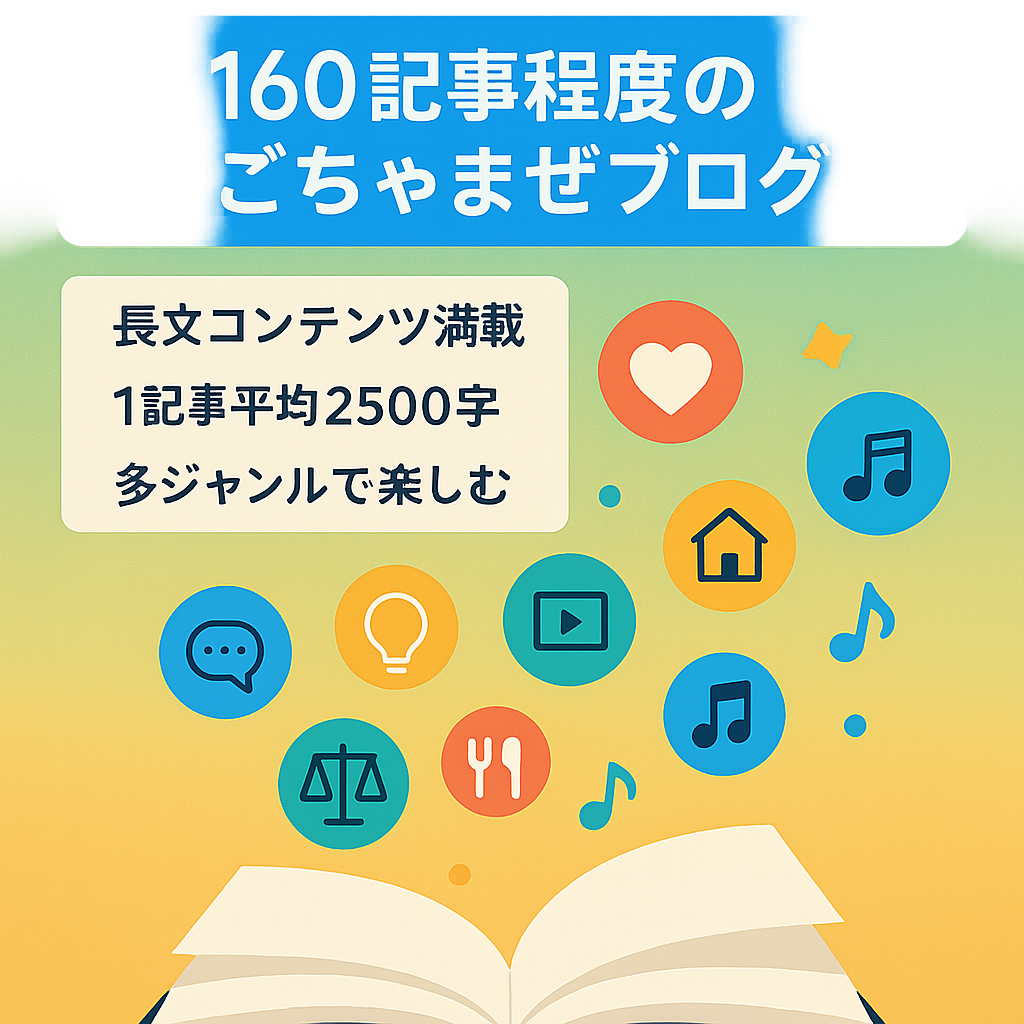 160記事程度のごちゃまぜブログ