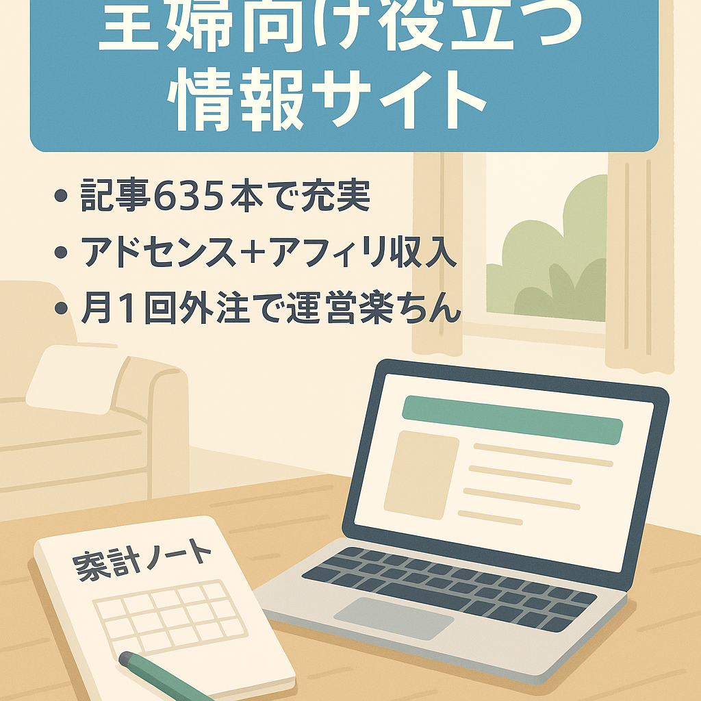 月平均24万PVの主婦向けの役立つ情報サイト、アドセンスとアフィリの両方から収入