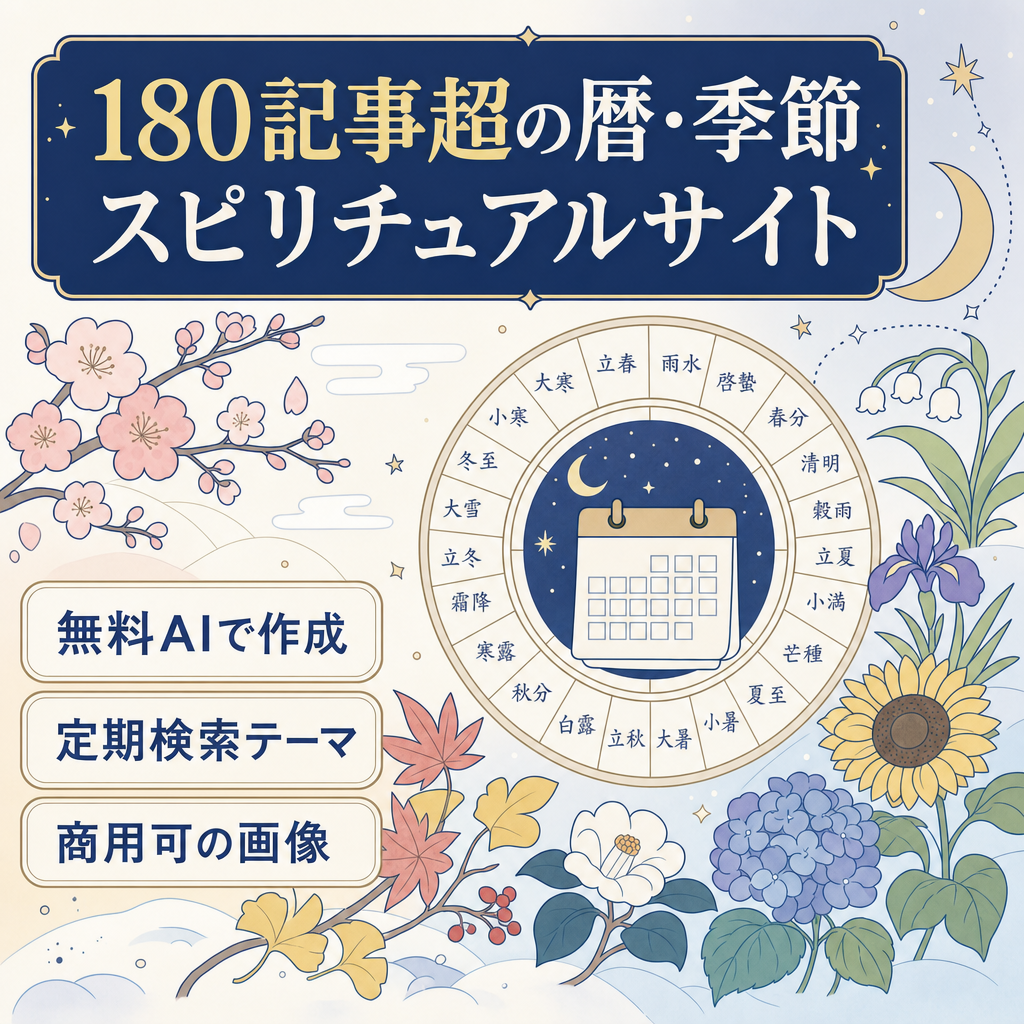 定期的に検索！180記事超・暦と季節のスピリチュアル系コラム【AI記事+簡易SEO】
