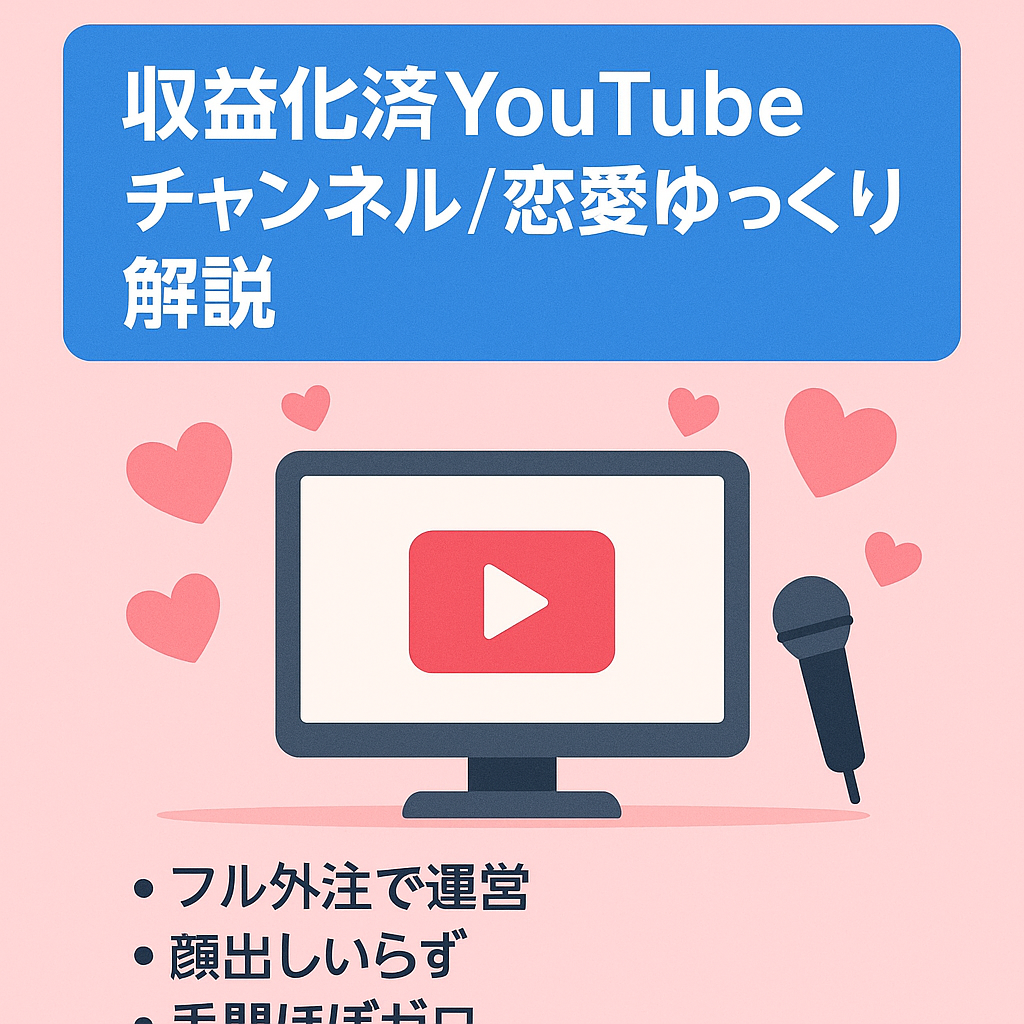 【収益化済】恋愛ジャンルのゆっくり解説YouTubeチャンネル【フル外注可能】