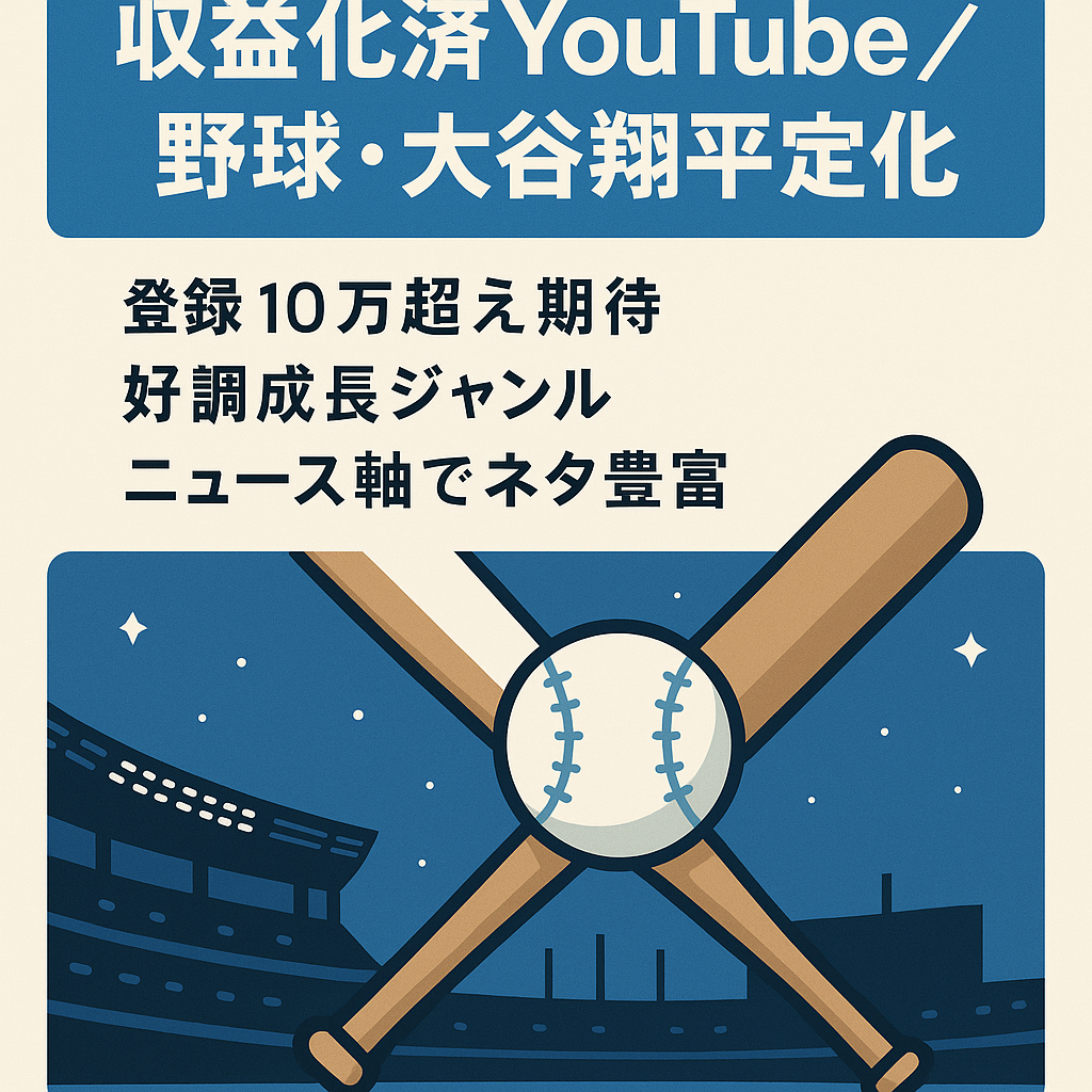 【収益化済/登録者5.8万人】野球、大谷翔平に特化した専門チャンネル