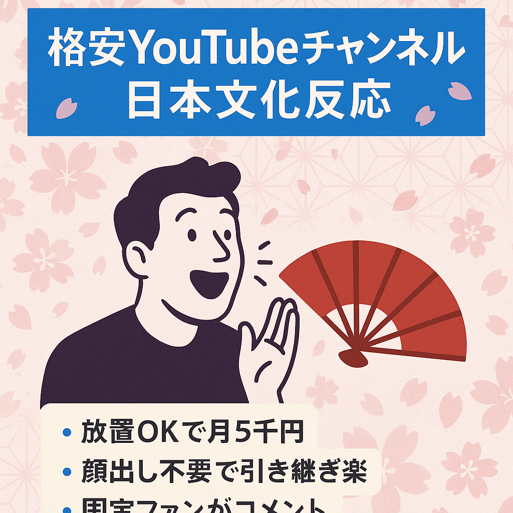 【YouTubeチャンネル格安提供】非属人、顔出し不要！海外の方の日本文化に対する反応ストーリー