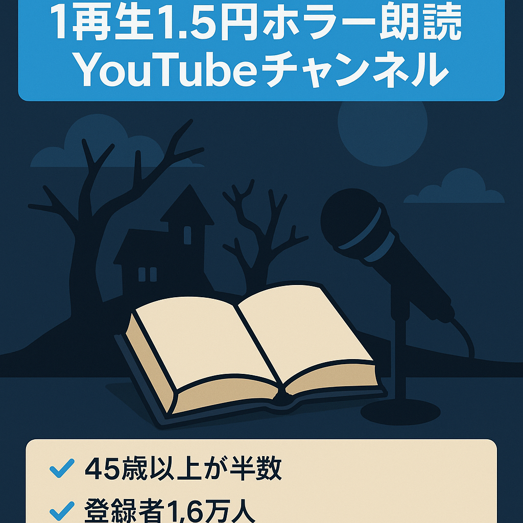【1再生で約1.5円超高単価】ホラー怖い話朗読チャンネル【登録者16,000以上】