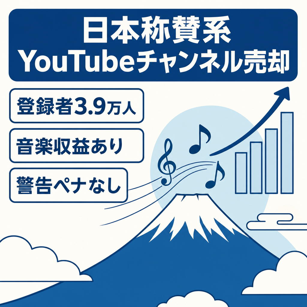 【登録者3.9万人超】日本称賛系YouTubeチャンネル   アドセンス収益＋BGM収益＋TikTok 8200